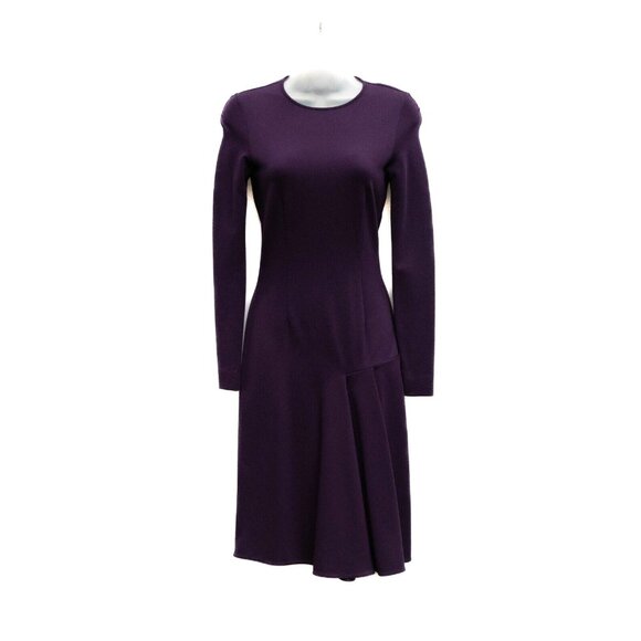 Stella McCartney Dress Sz 36 Plum Purple Pleated Asymmetrical Whimsigoth - Picture 1 of 9